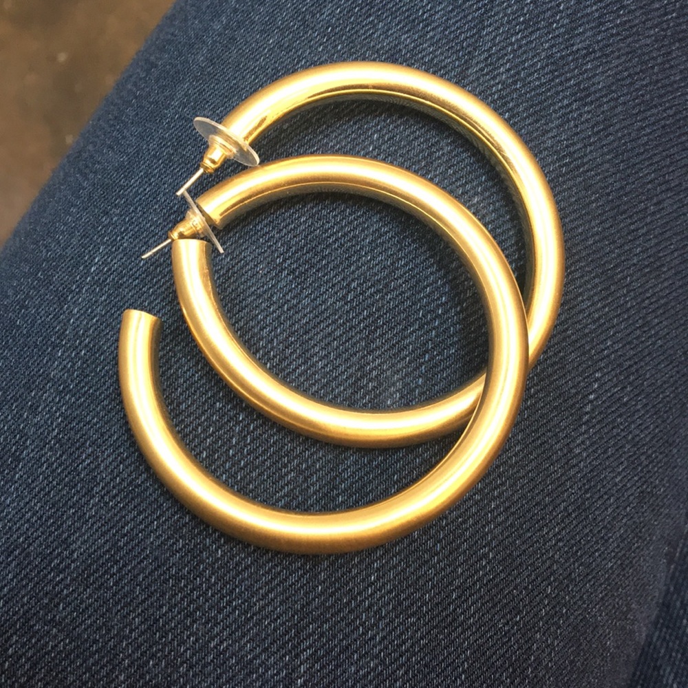 Satin gold hoops